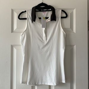 Pin Clover sleeveless collared golf shirt